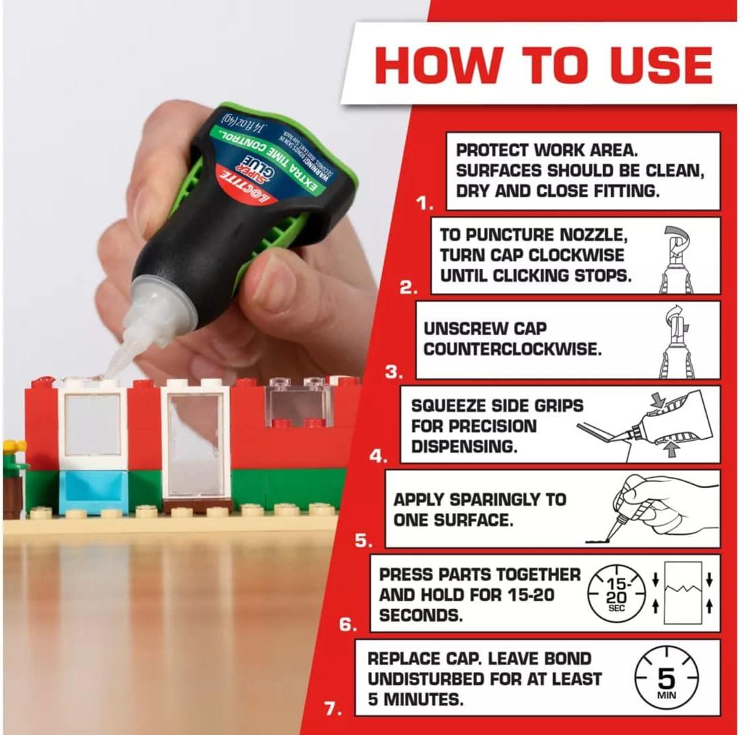 imageLoctite 1503241 Super Glue Extra Time Control 014 fl oz Clear6 pack