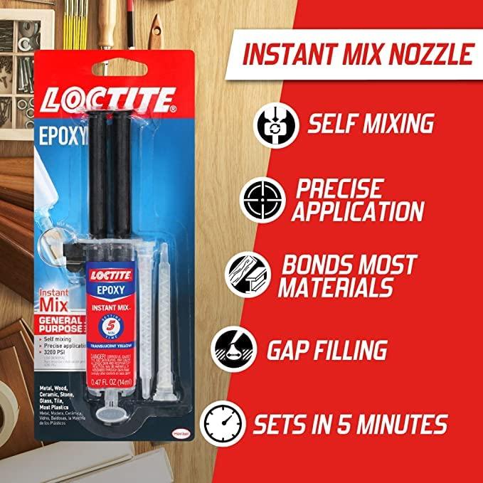 imageLoctite Epoxy Instant Mix 5 Minute 047 fl oz Syringe Pack of 66pack