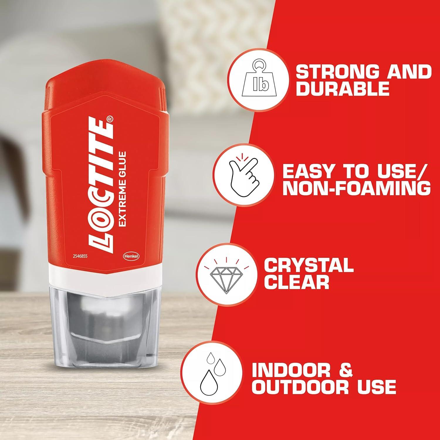 imageLoctite Extreme Glue Strong All Purpose Glue for Wood Metal Leather Pastic ampamp More  Dries Clear  162 oz Tube 1 Pack3 Pack