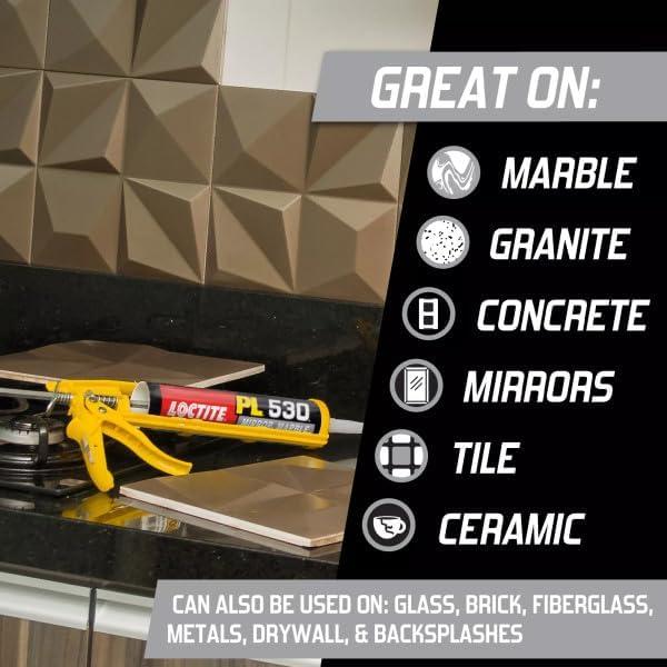 imageLoctite PL 530 Mirror Marble and Granite Construction Adhesive 10 OuncePack of 12