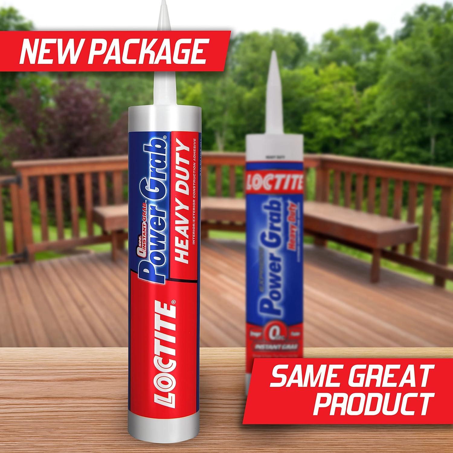 imageLoctite Power Grab Express Heavy Duty Construction Adhesive Versatile Constuction Glue for Wood Wall Tile Foam Board ampamp More  9 fl oz Cartridge Pack of 11 Count Pack of 2