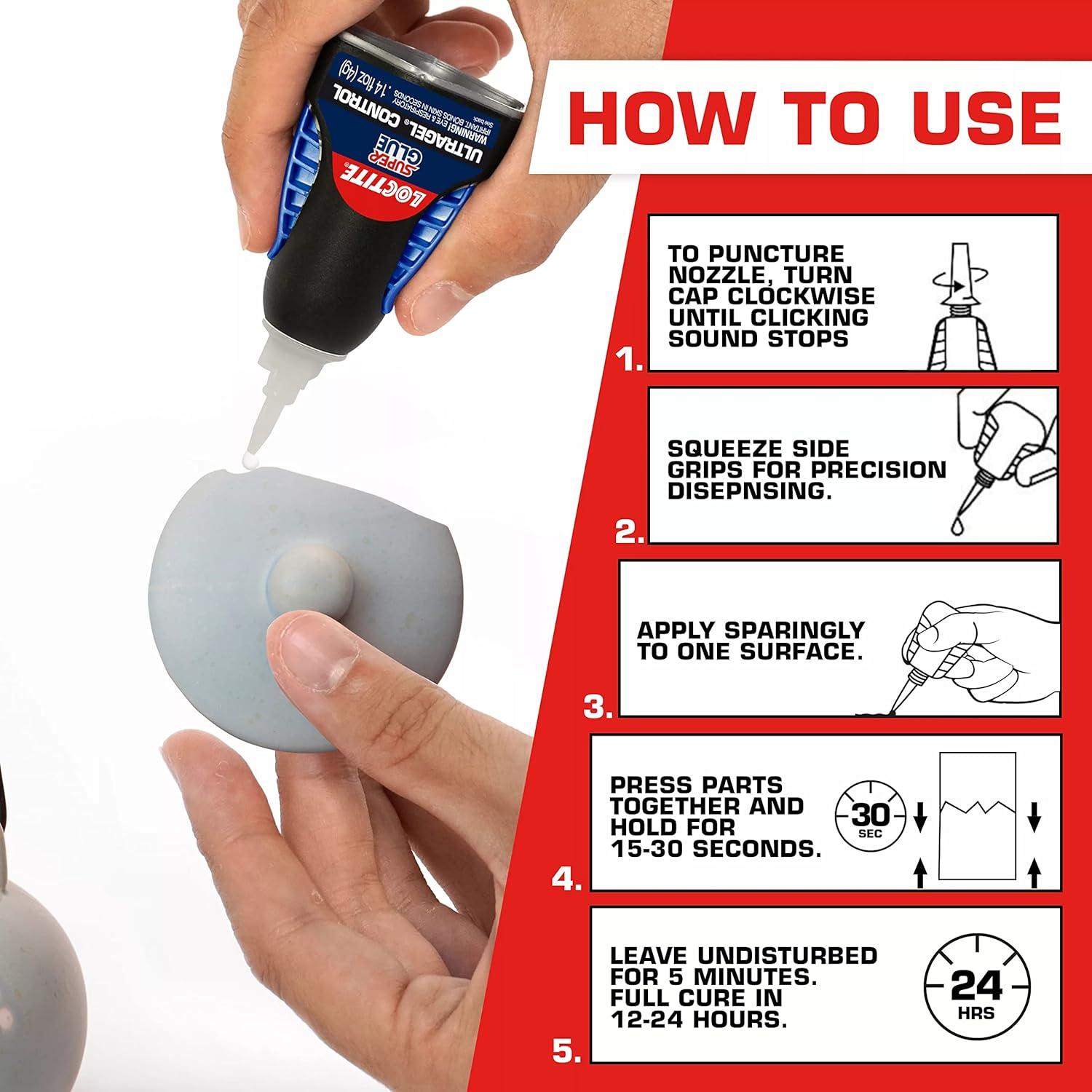 imageLoctite Super Glue Ultra Gel Control 4 Gram Squeeze Bottles 2 Pack  Clear Superglue for Plastic Wood Metal Crafts ampamp Repair Instant Glue Adhesive Quick Dry3 Pack