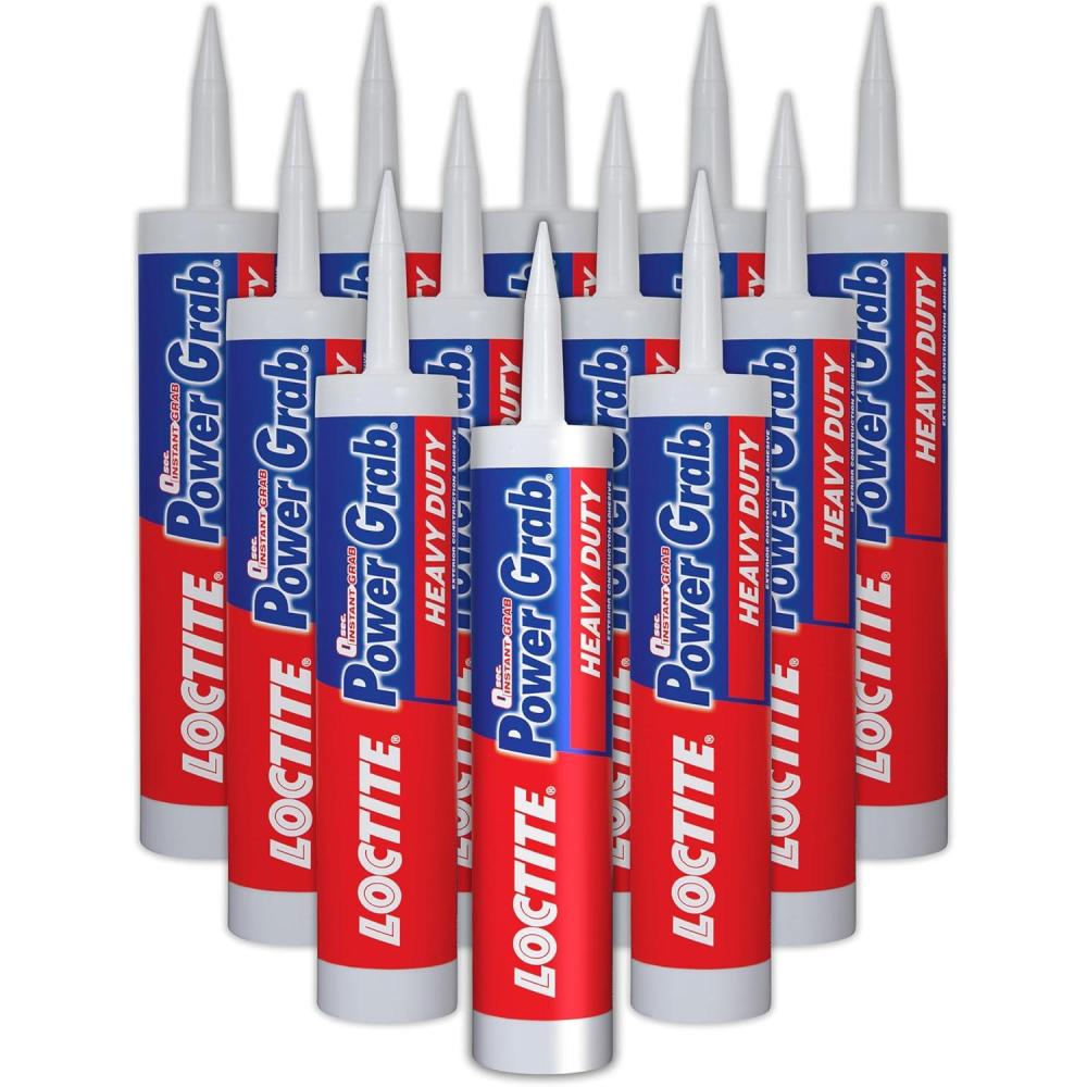 imageLoctite Power Grab Express Heavy Duty Construction Adhesive Versatile Constuction Glue for Wood Wall Tile Foam Board ampamp More  9 fl oz Cartridge Pack of 112 Pack