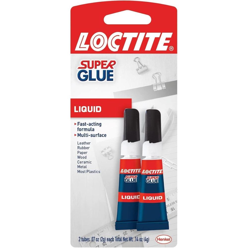 imageLoctite Super Glue Liquid 2 Gram Tube 2 Pack  Clear Superglue for Plastic Wood Metal Crafts ampamp Repair Instant Glue Adhesive Quick Dry2 Pack