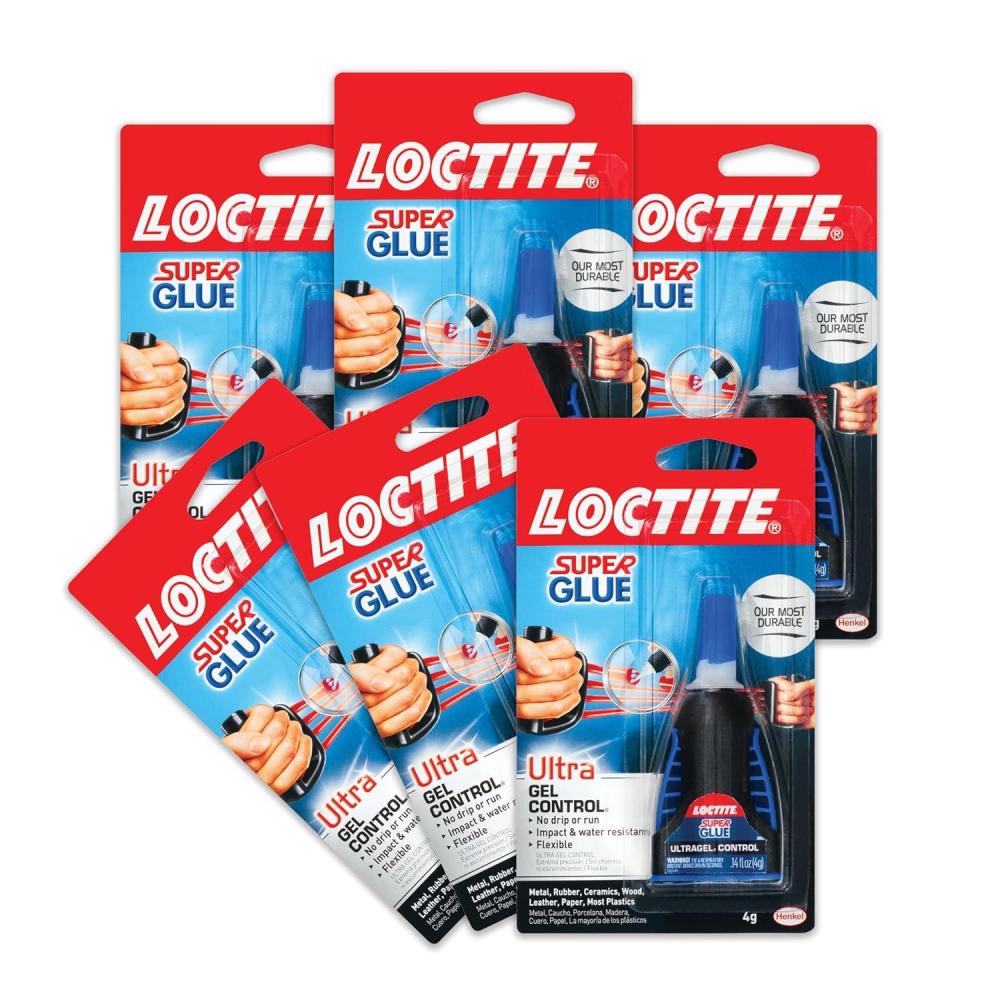 imageLoctite Super Glue Ultra Gel Control 4 Gram Squeeze Bottles 2 Pack  Clear Superglue for Plastic Wood Metal Crafts ampamp Repair Instant Glue Adhesive Quick Dry6 Pack