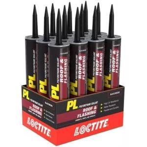 imageLoctite PL Roof Flashing Polyurethane Sealant Black 10 Ounce 12 Pack