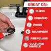 imageLoctite Clear Silicone Sealant 27 fl oz 1 Pack  100 Waterproof Sealant for Glass Ceramic Wood Plastic ampamp MoreSingle 27 Oz Tube